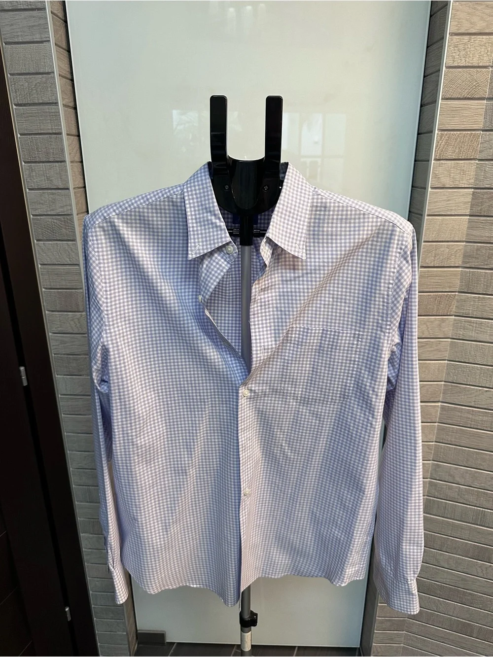 J. Crew Lavender  Gingham Button-Down Shirt